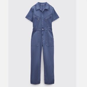 Zara Blue Denim Jumpsuit